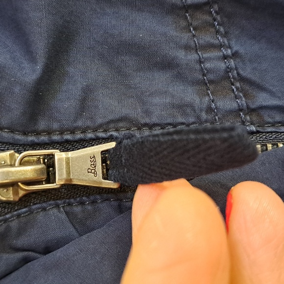 Bass Dark Blue/Black Trim Quilted Fuzzy Hood Coat. Size Small NWT - Picture 9 of 16